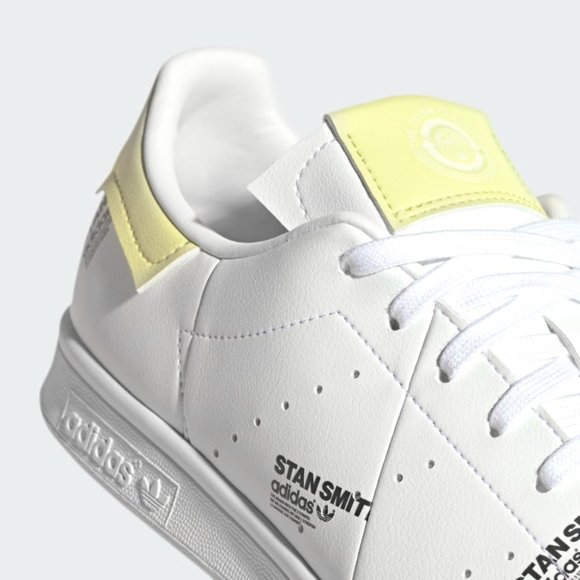 adidas Stan Smith PrimeGreen Vegan Tennis Sneaker White Yellow GV7665 Bl… - Picture 16 of 16
